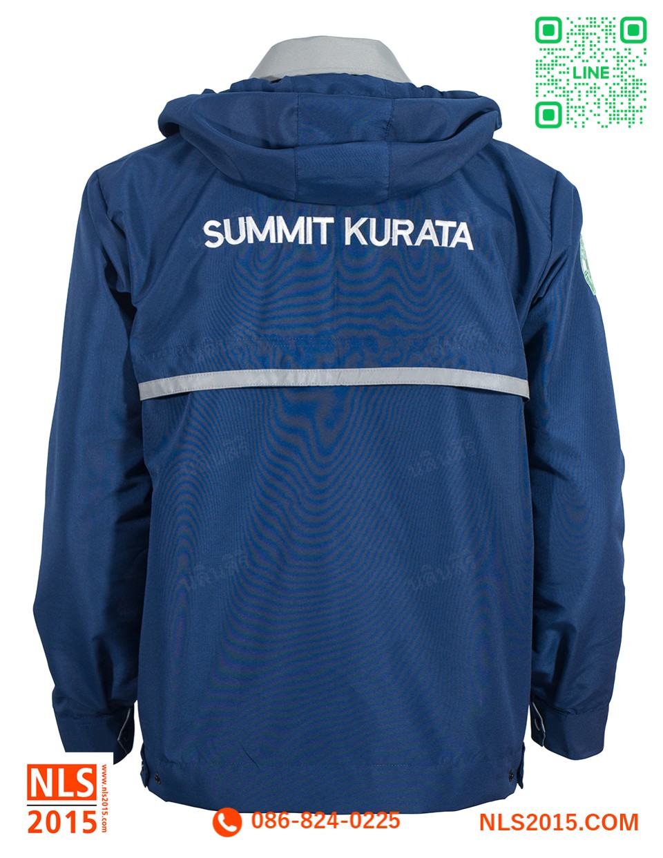 เสื้อแจ็คเก็ตเนื้อผ้าทัชลานมีผ้าซับในติดแถบสะท้อนแสงรูปที่ 