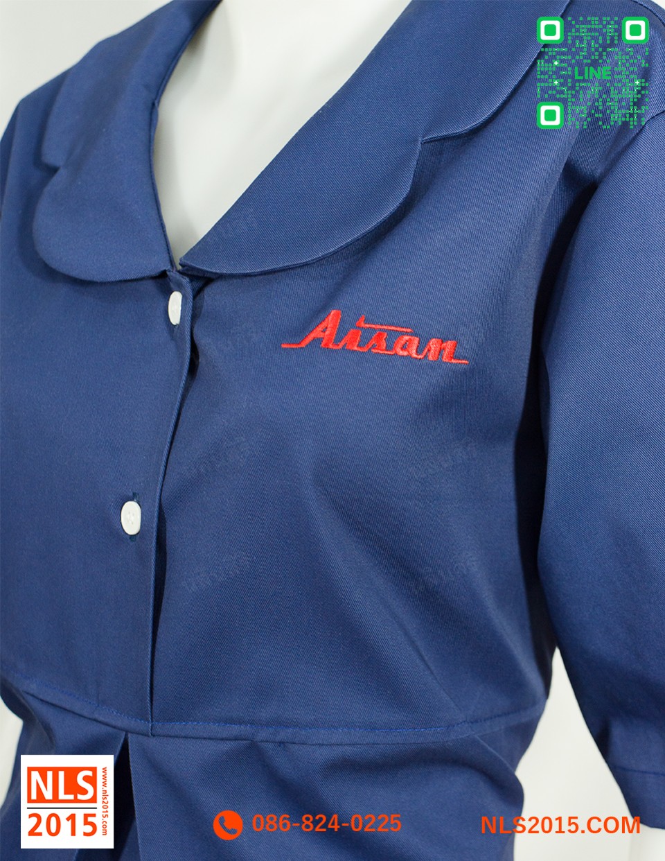 ชุดคลุมท้องเนื้อผ้าคอมทวิวปักอกซ้ายรูปที่ 