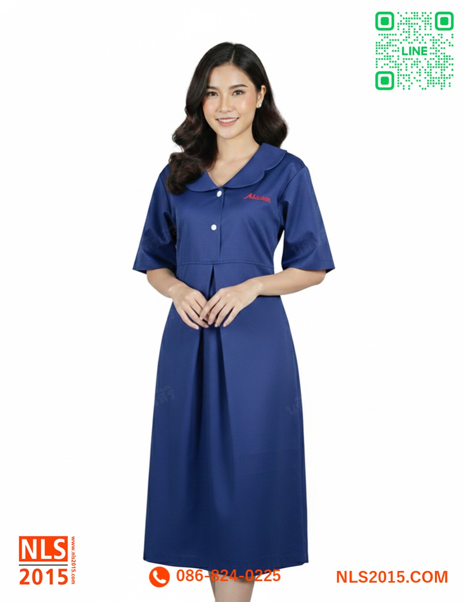 ชุดคลุมท้องเนื้อผ้าคอมทวิวปักอกซ้ายรูปที่ 