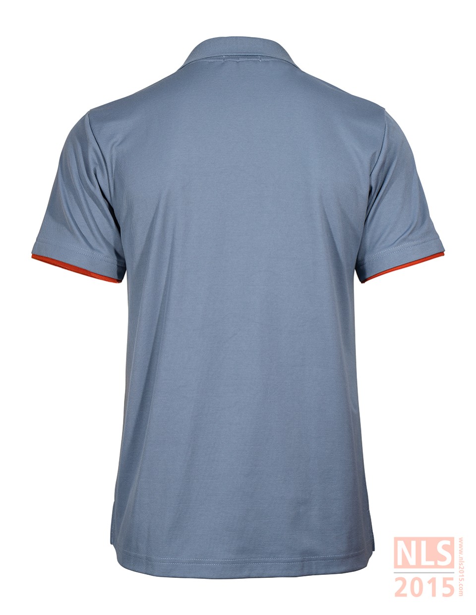 เสื้อโปโลพนักงานสีเทาขลิบส้ม กระดุม3เม็ด ปักเหนือกระเป๋าอกซ้ายรูปที่