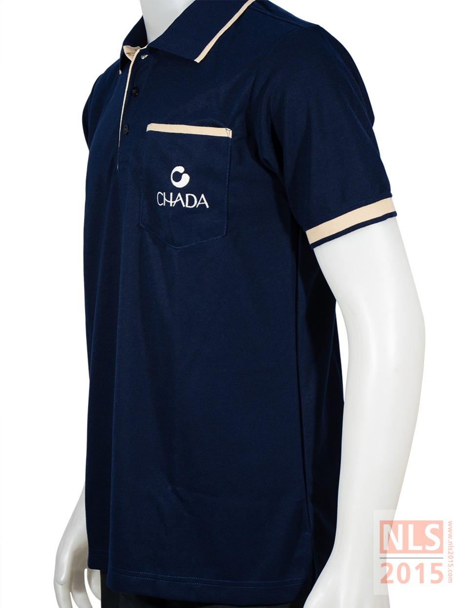 เสื้อโปโลเนื้อผ้า TC สีกรม ปักอกซ้าย 1 จุด กระเป๋าเจาะรูปที่ 