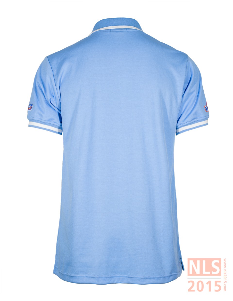 เสื้อโปโลเนื้อผ้าดรายเทค ไม่มีกระเป๋า ไม่ติดกระดุม แขนจั้ม ปักแขนซ้ายขวารูปที่