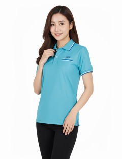 เสื้อโปโลแขนจั้ม เนื้อผ้า TCmicro กระเป๋าเจาะ ปักอกซ้าย 1 จุด