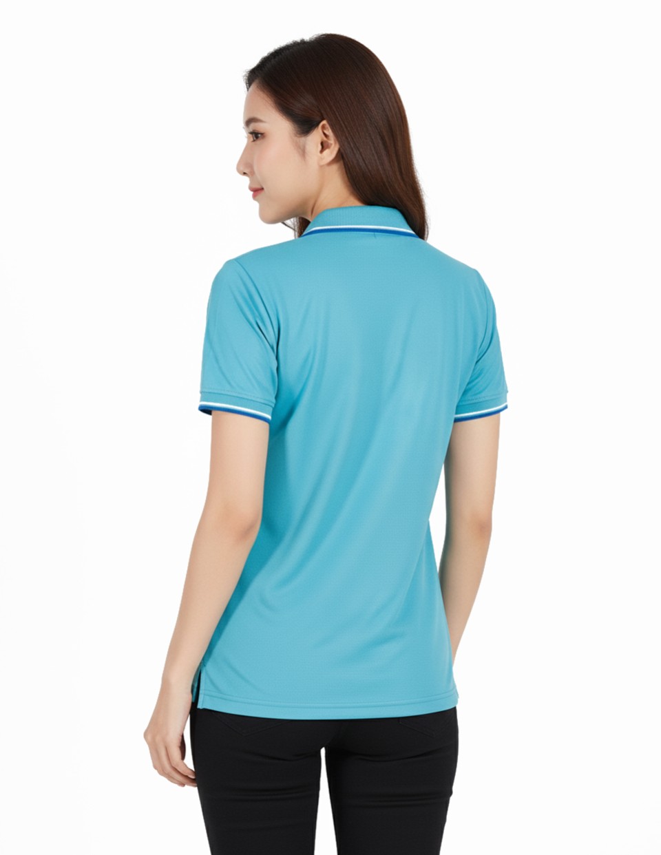 เสื้อโปโลแขนจั้ม เนื้อผ้า TCmicro กระเป๋าเจาะ ปักอกซ้าย 1 จุดรูปที่ 