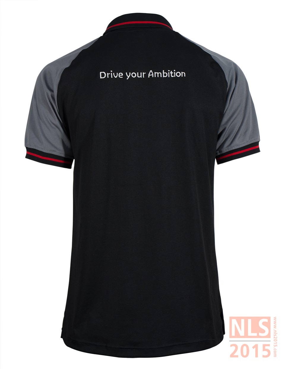 เสื้อโปโลผ้าดรายเทคตัดต่อสองสีสาบเป็นซิป ปักโลโก้อกซ้ายและด้านหลัง แขนจั้มรูปที่ 