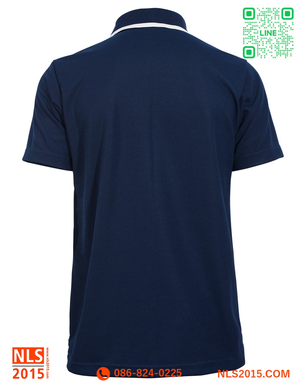 เสื้อโปโลสีกรม เนื้อผ้า TK ปกทอแจ็คการ์ด แขนปล่อย ไม่มีกระเป๋าปัก 1 จุดรูปที่ 