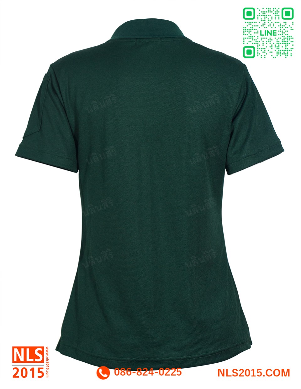 เสื้อโปโลเนื้อผ้าดรายเทค มีกระเป๋าเจาะ ปักอกซ้ายเหนือนกระเป๋ารูปที่ 