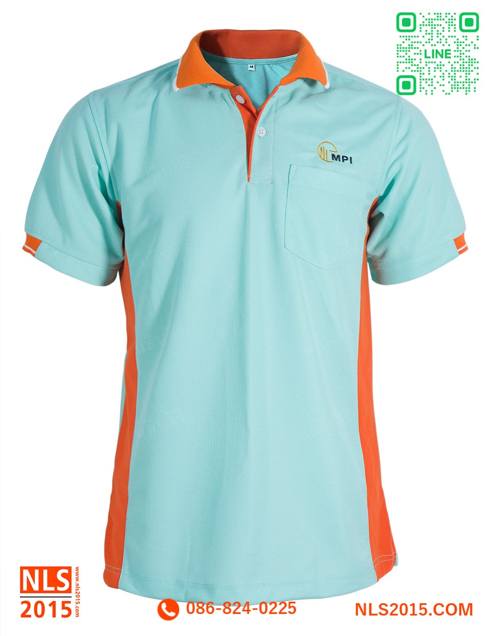 เสื้อโปโลเนื้อผ้า TC microตัดต่อสองสี ใส่สบายรูปที่ 