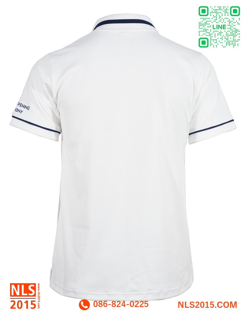 เสื้อโปโลเนื้อผ้า Drytech สีขาว พร้อมปักโลโก้รูปที่ 