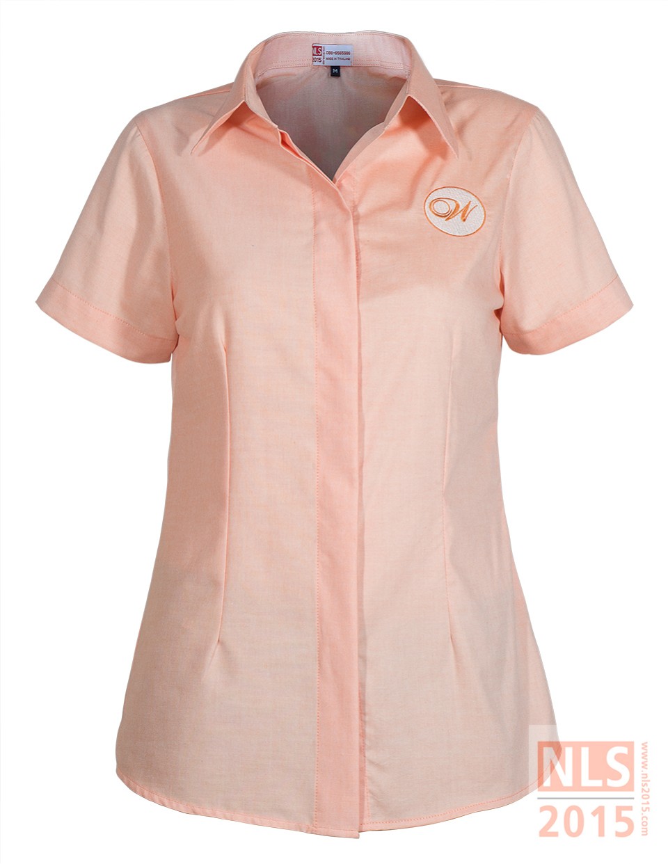 เสื้อเชิ้ตแขนสั้น สาบซ่อน เนื้อผ้าอ๊อกฟอร์ดรูปที่