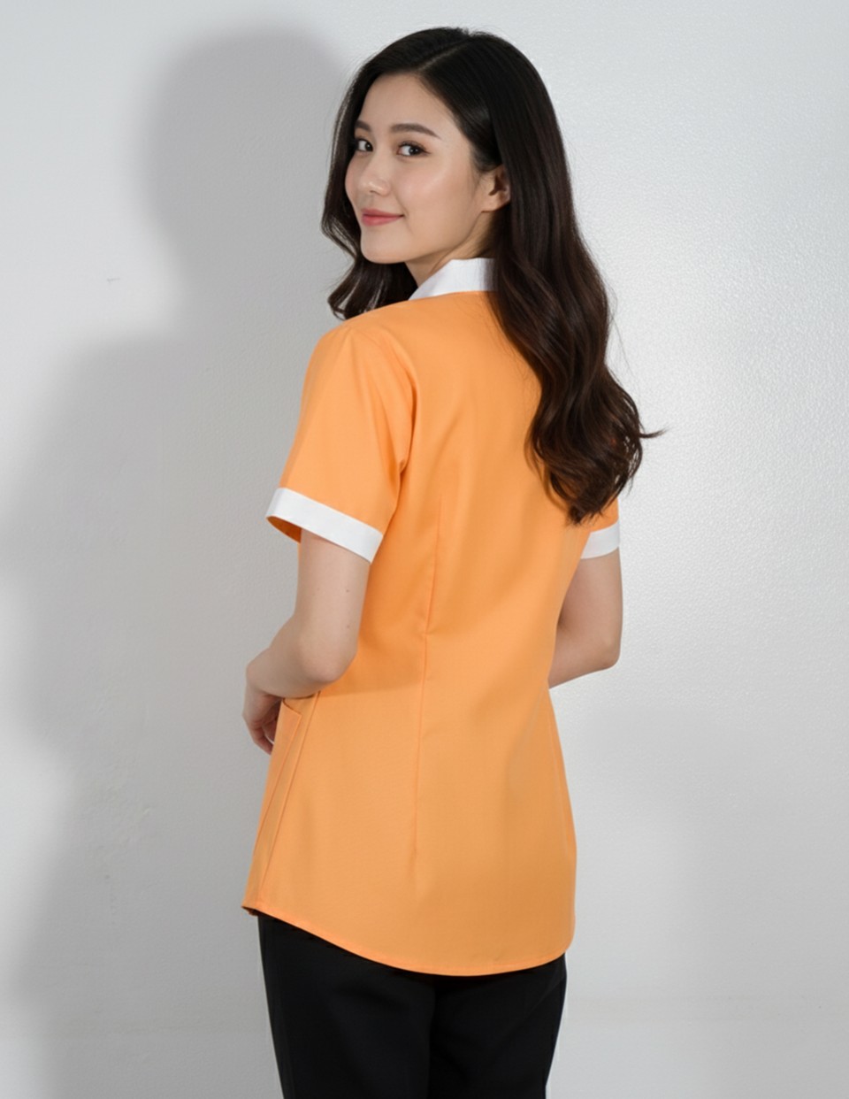 เสื้อเชิ้ตเนื้อผ้าลาครอส สาบซ่อนติดกระดุมรูปที่ 