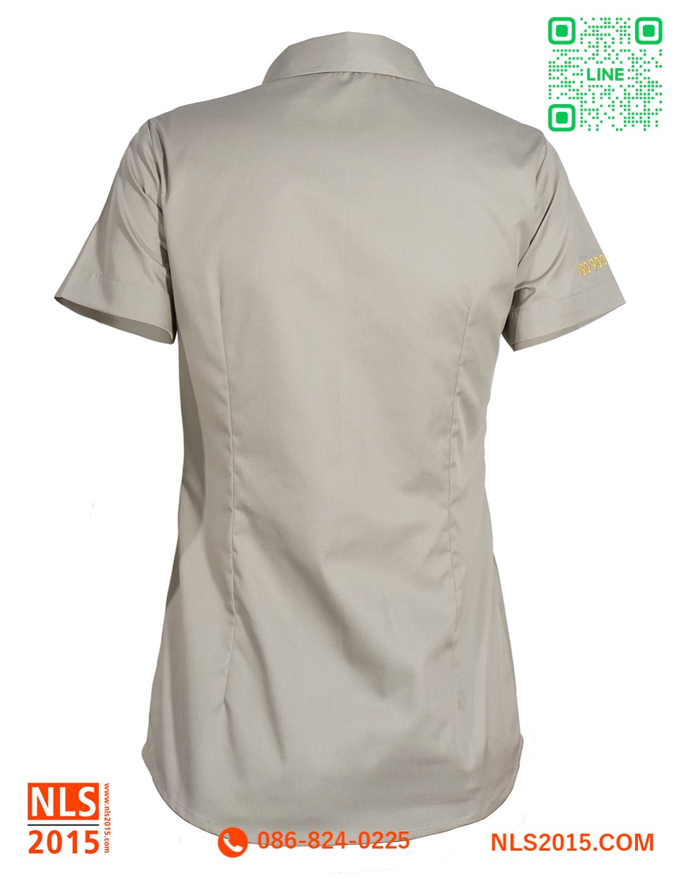 เสื้อเชิ้ตแขนสั้นหญิง เสื้อยูนิฟอร์มพนักงานออฟฟิศ พร้อมปักอกซ้าย 1 จุดรูปที่ 