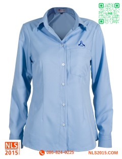 เสื้อเชิ้ตแขนยาวพนักงานเนื้อผ้าไมโครยึด