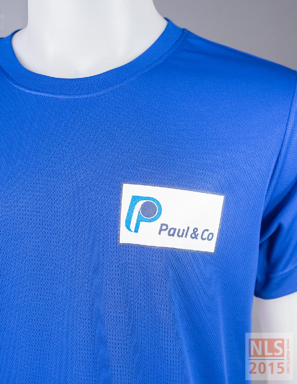 เสื้อยืดแขนสั้นสีน้ำเงินสกรีนโลโก้ Paul&Coรูปที่ 