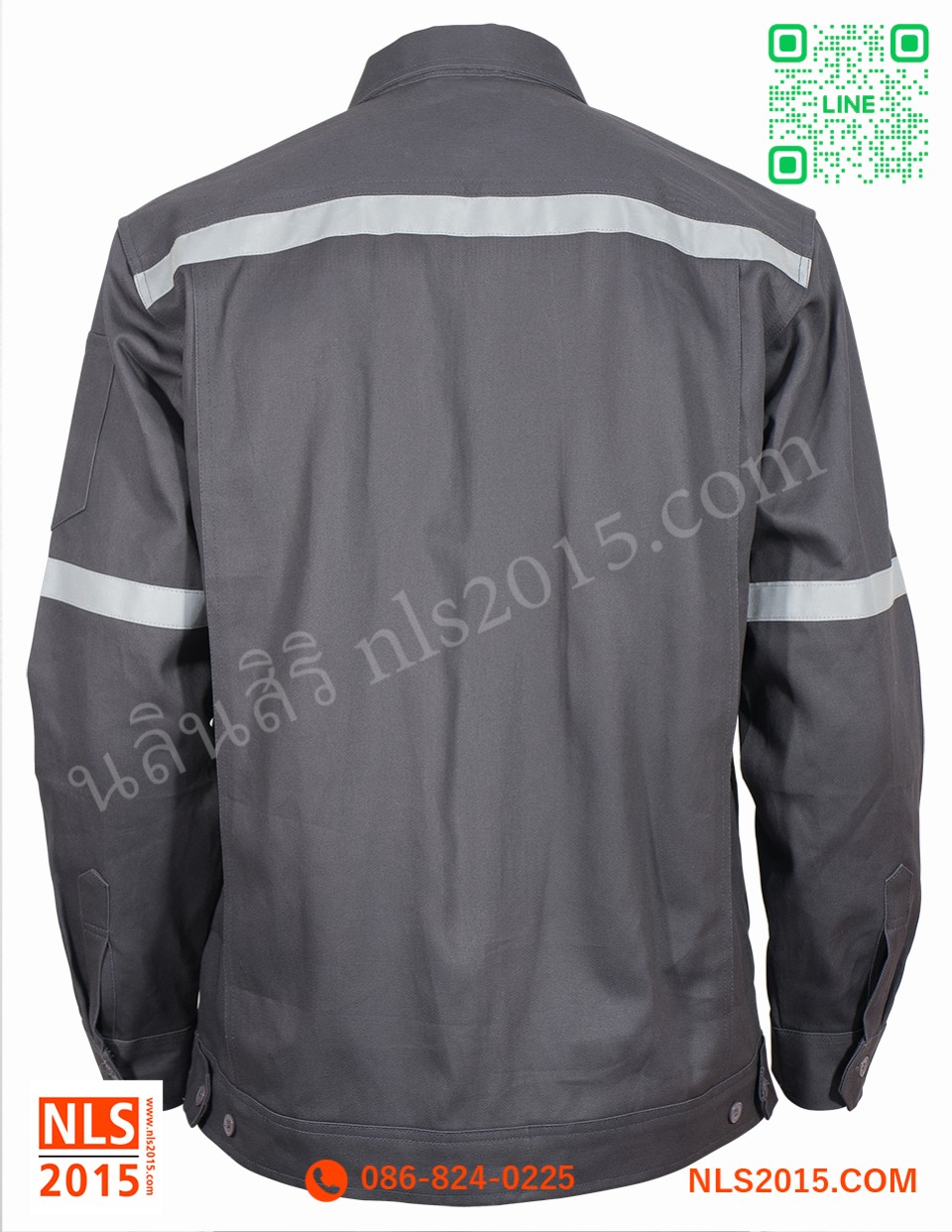 เสื้อเวสป้อยท์แขนยาวติดแถบสะท้อนแสงรูปที่ 