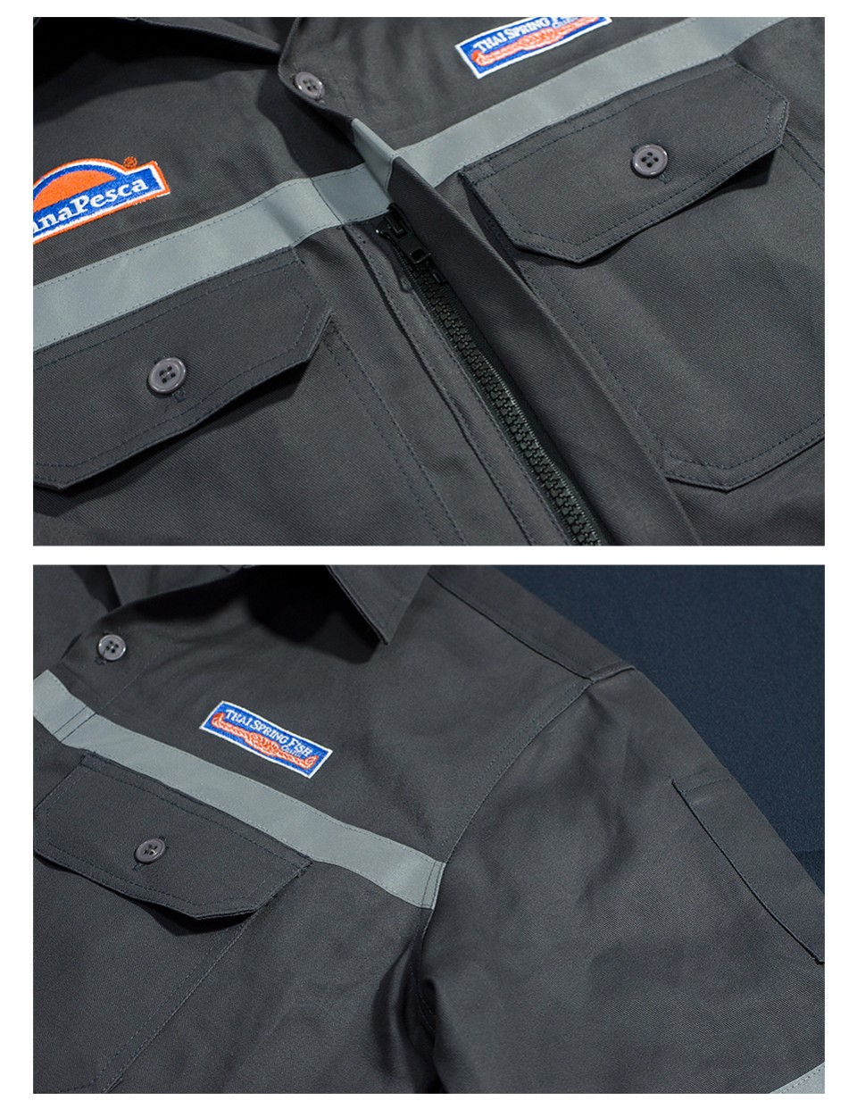 เสื้อเวสป้อยท์แขนยาวติดแถบสะท้อนแสงรูปที่ 