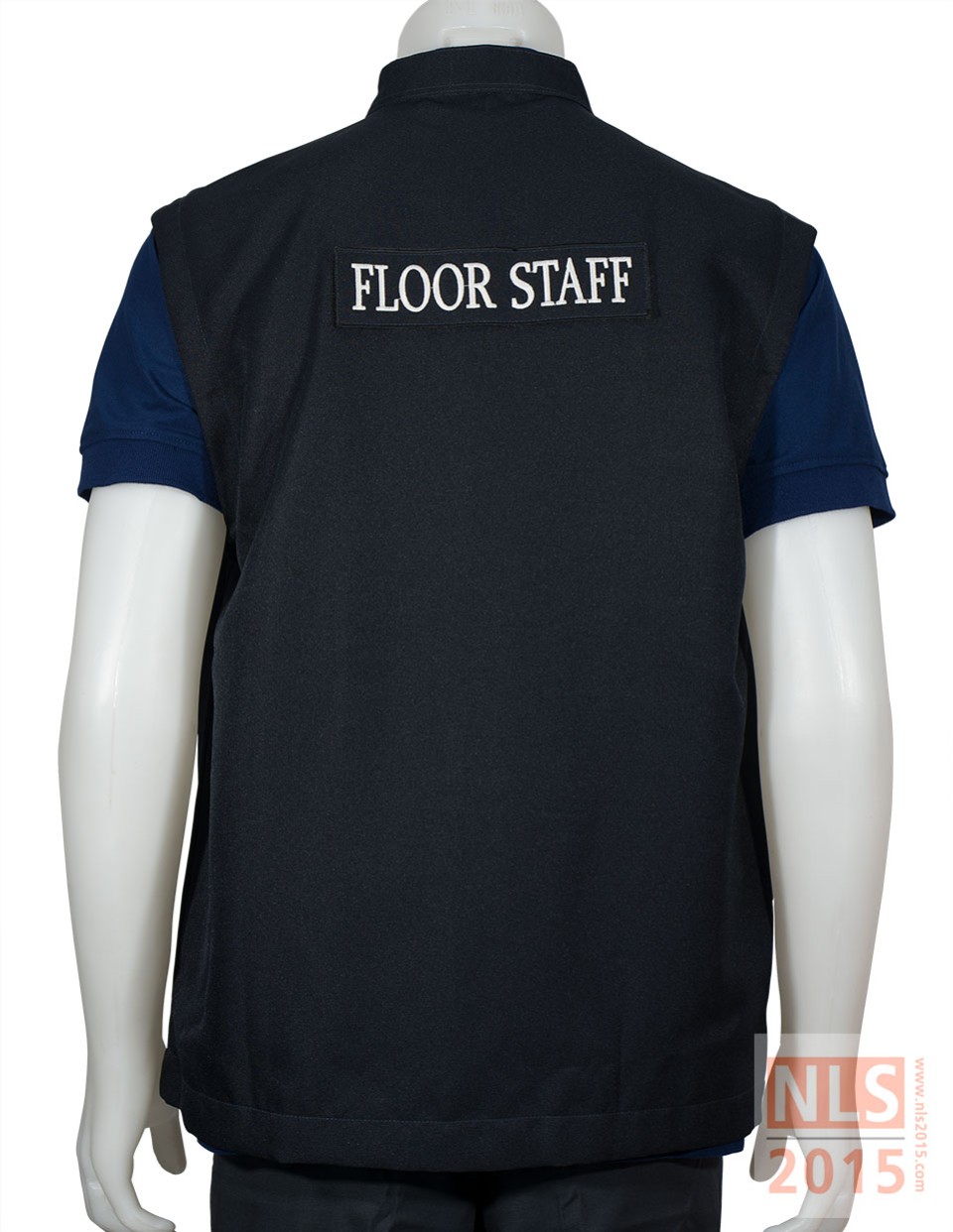 เสื้อกั๊กเนื้อผ้าลีวายสีดำรูปที่