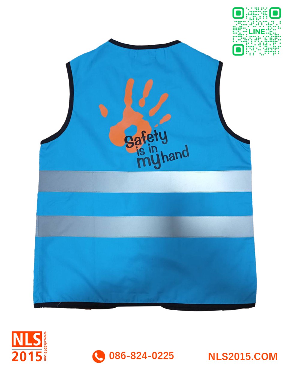 เสื้อกั๊กเซฟตี้สะท้อนแสง เนื้อผ้าคอมวิบางพร้อมปักและสกรีนรูปที่ 