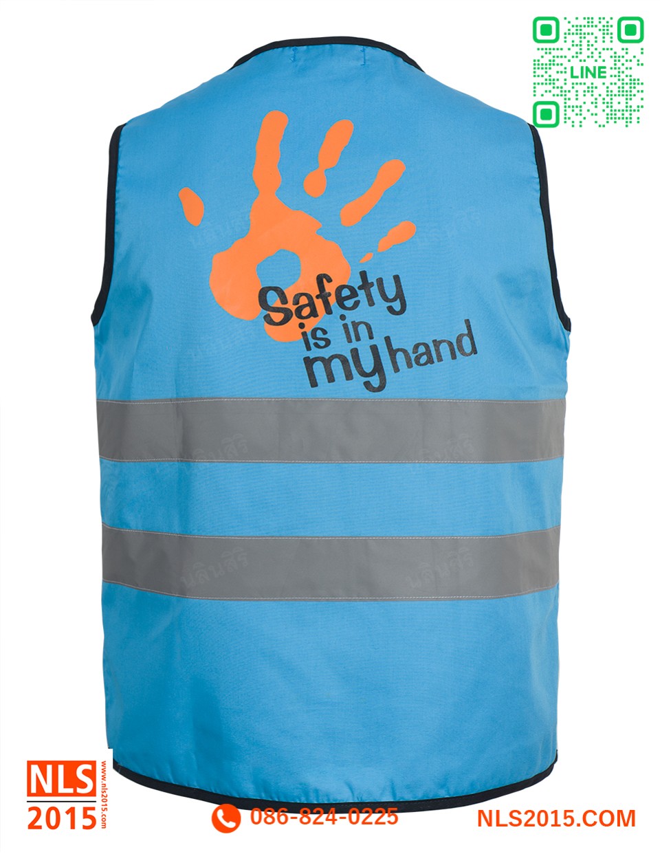 เสื้อกั๊กเซฟตี้สะท้อนแสง เนื้อผ้าคอมวิบางพร้อมปักและสกรีนรูปที่ 