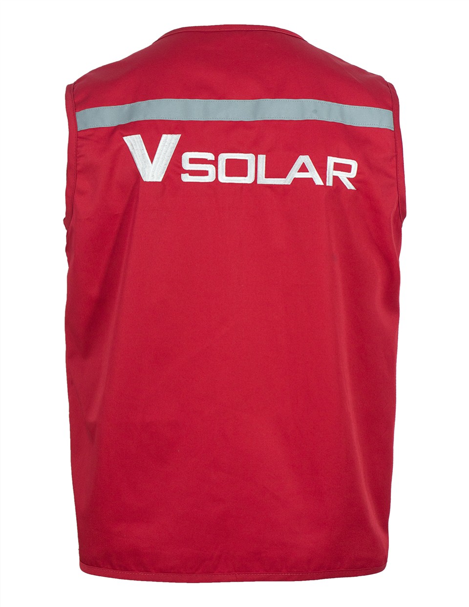 เนื้อผ้าคอมทวิวบางติดแถบสะท้อนแสงปักหน้าหลังฝากระเป๋าติดเมจิกเทปรูปที่ 